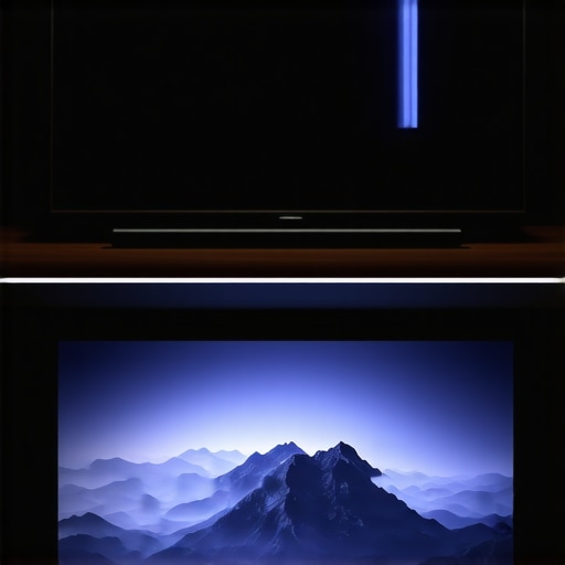 Close up comparison of screen backlight blooming on a mini LED versus an OLED display