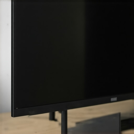 The rear panel of a slim 4K TV showing heat vents and mounting points.