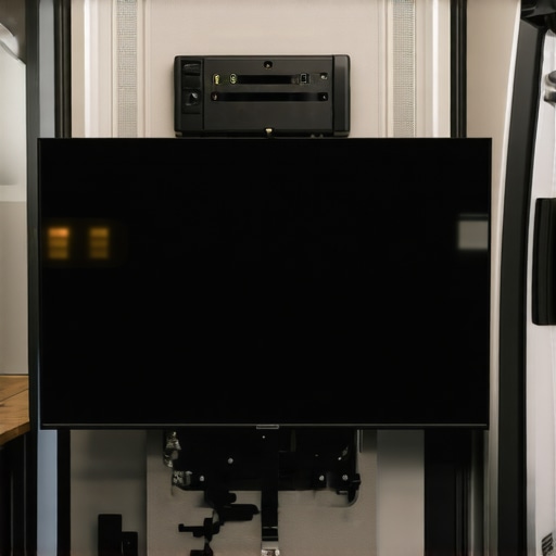 Mounting Ultra-Thin OLEDs in Vans Close-up of a thin OLED screen mounted securely in a camper van.