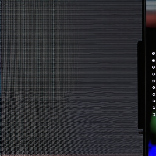 OLED Panel Uniformity Testing Close up of an OLED screen showing slight color banding and a calibration tool