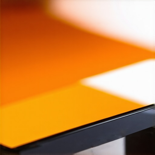 Close up of rubber spacers on an acrylic TV screen protector for OLED heat management