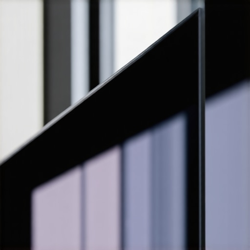 Close-up of wavy reflections on a thin OLED TV screen surface.