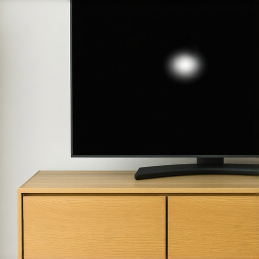 Close-up of an OLED TV showing a grey uniformity test pattern