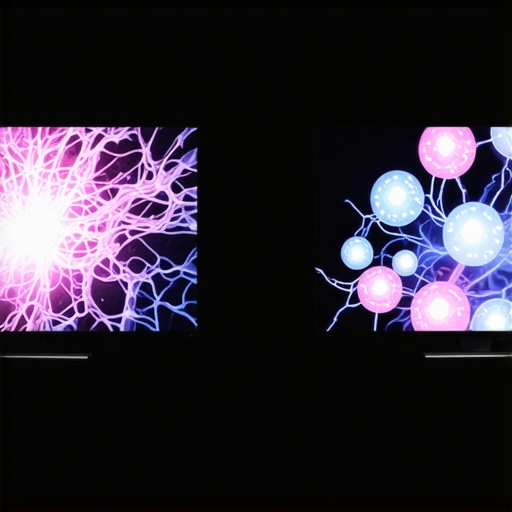 Visual comparison showing the differences in local dimming performance between OLED and Mini-LED screens.