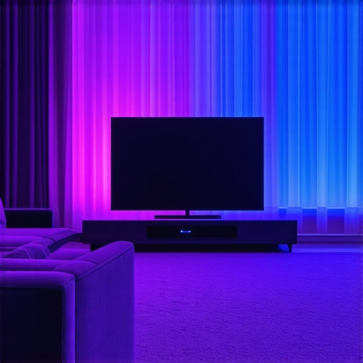 A high-end OLED TV setup in a bright room with bias lighting and a tilted wall mount to reduce glare.