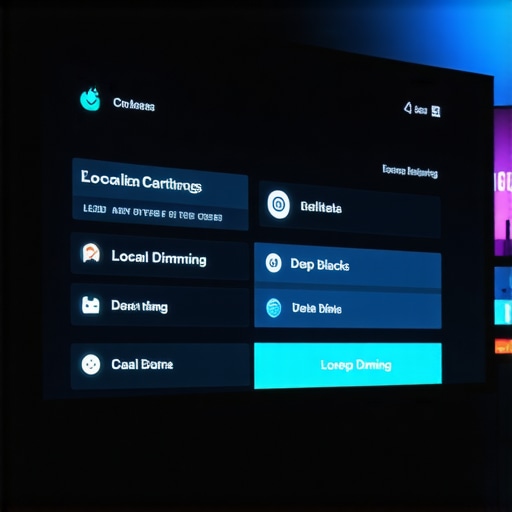 A person adjusting the local dimming settings on a Mini LED TV to reduce input lag during gaming.