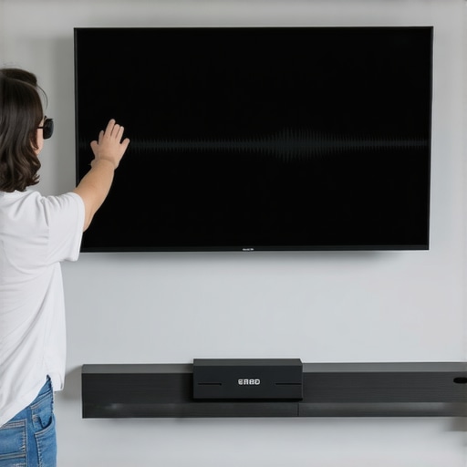Optimizing wall-mounted TV acoustics Side view of a wall-mounted TV with a gap to improve sound quality.
