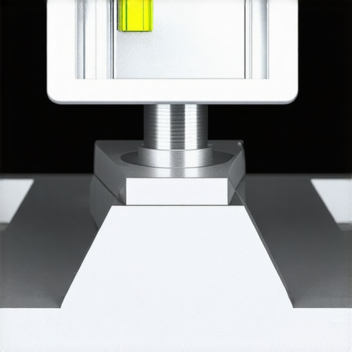 A spirit level placed on a projector mount to ensure perfect alignment during installation.