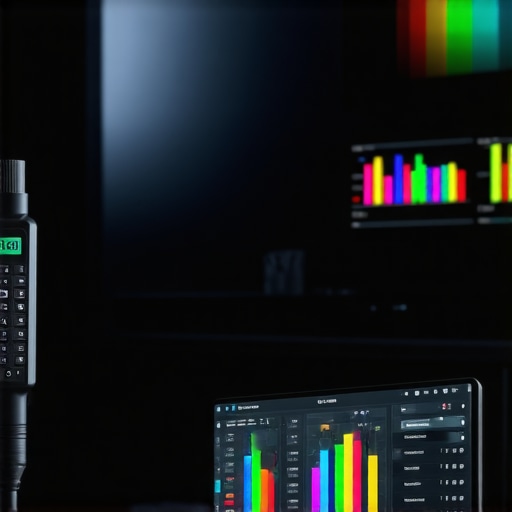 A colorimeter attached to a TV screen for professional display calibration.