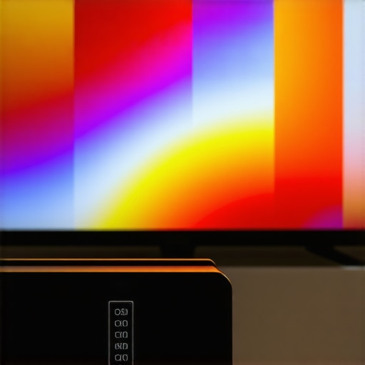 A colorimeter performing a color accuracy test on a modern television display.