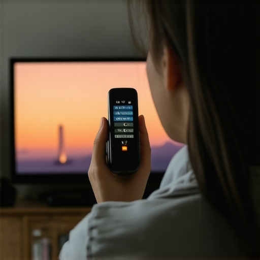 Professional Calibration for Home Displays A close-up of a high-end TV screen being calibrated for color accuracy with a professional sensor.