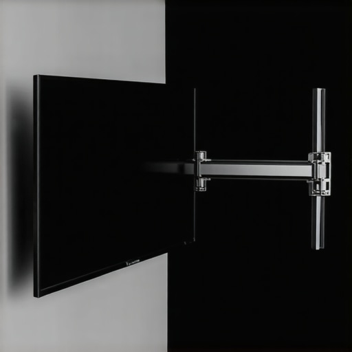A properly mounted corner TV with visible airflow gap and cable management.