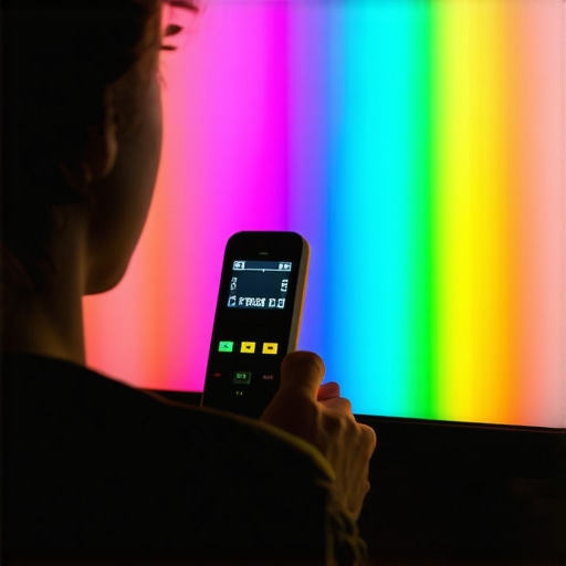 Calibrating an OLED TV screen with a colorimeter for better color accuracy.