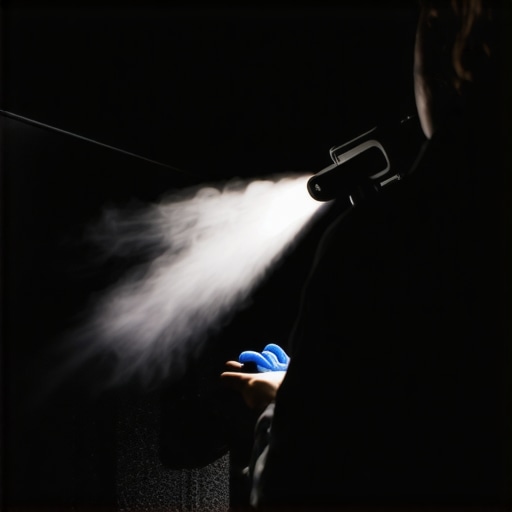 Professional Display Maintenance Tools Cleaning an OLED TV screen with specialized tools for longevity.