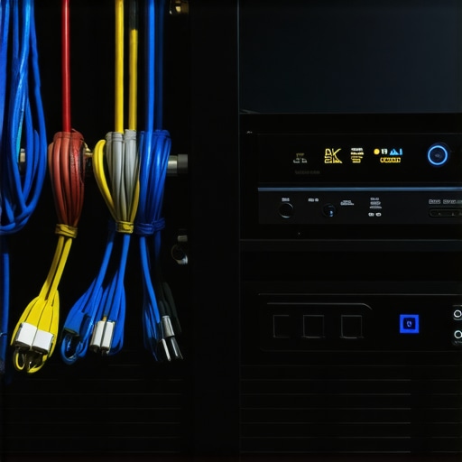 Professional Home Theater Maintenance and Rack Setup A clean and organized home theater rack featuring a 4K player and power conditioner for long-term hardware maintenance.