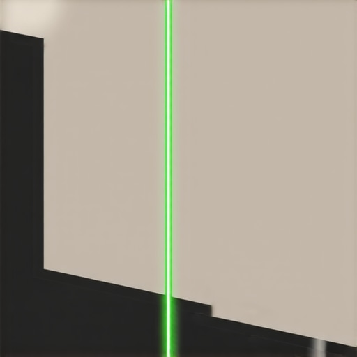 Using a green beam laser level to align a projector screen housing perfectly