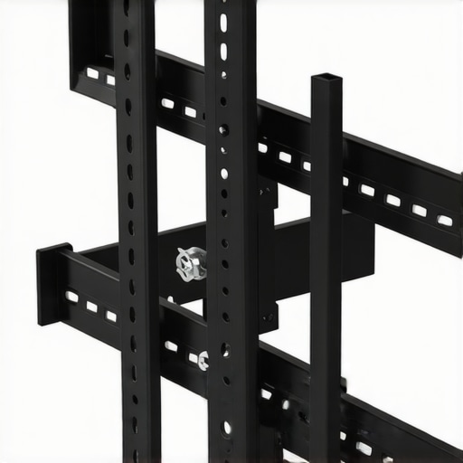 Professional Leveling on Metal Studs A professional spirit level checking the alignment of a TV mount on a metal stud wall.