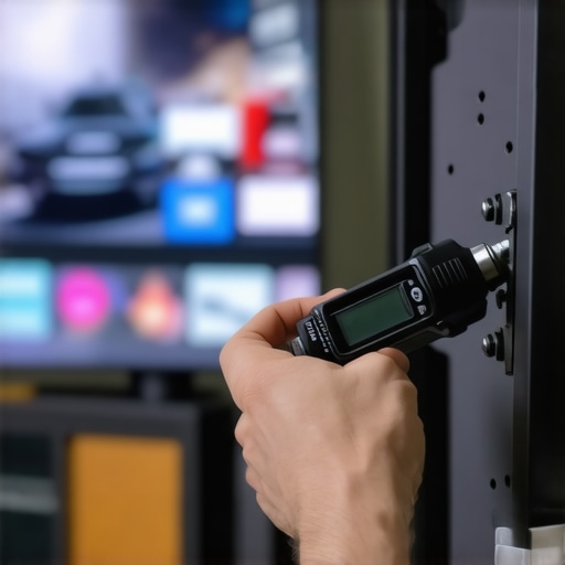 Professional Maintenance Tools for Wall Mounts Checking lag bolt tension on a TV wall mount with a torque wrench