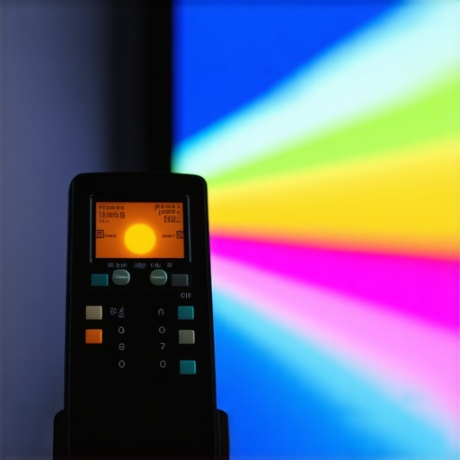 Professional OLED Screen Calibration A close-up of a colorimeter on a TV screen during a professional calibration session.