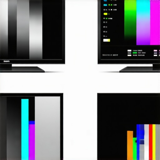 Professional OLED TV Calibration Grid Close-up of an OLED screen showing professional calibration settings for color accuracy and gray uniformity.