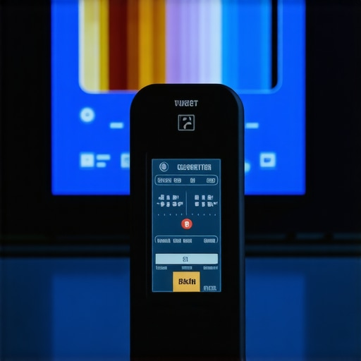 A colorimeter being used to calibrate a high-end home theater display for color accuracy.