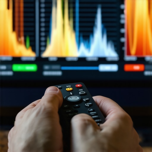A technician calibrating a high-end TV to prevent brightness flickering and stabilize local dimming.