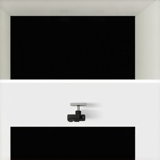 A split screen showing a projector image in a white room compared to a dark treated room with black velvet.