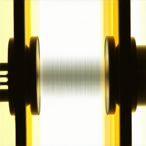 Close-up of internal projector lens elements showing light refraction