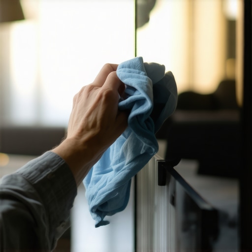Proper OLED Cleaning Technique A person using a microfiber cloth to clean an OLED display without chemicals
