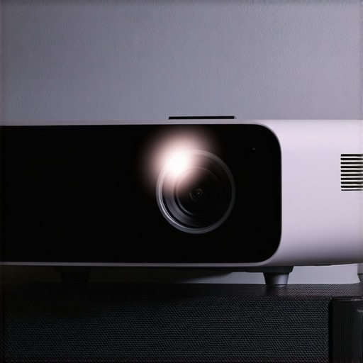 Close up of a projector exhaust vent showing proper clearance from a wall to prevent heat feedback loops.