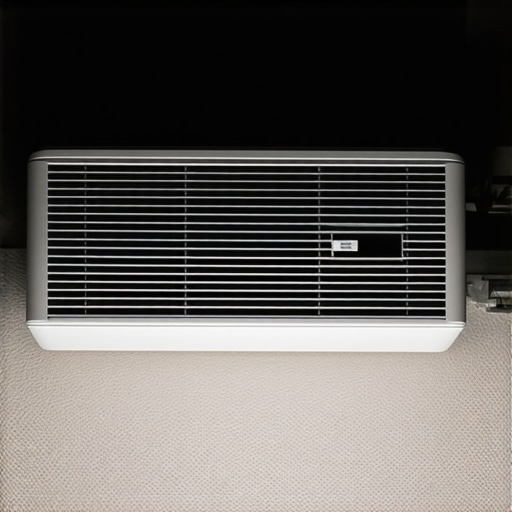 A ceiling-mounted projector showing clean vents and ample airflow clearance to reduce fan noise.