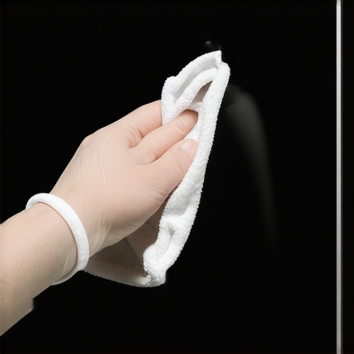 A person using a microfiber cloth to safely clean a Mini LED TV screen