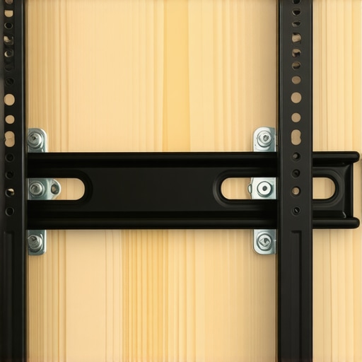 Secure Single Stud TV Mounting Hardware Close up of a heavy duty TV mount bracket showing the use of a central lag bolt and side toggle anchors for stability.