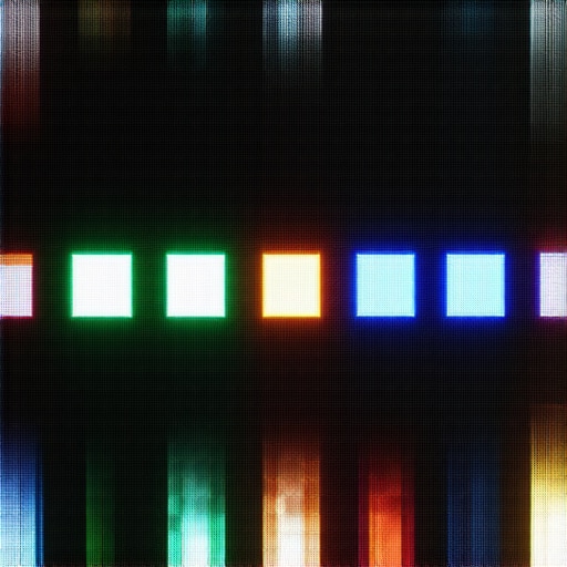 Close-up of a color flashing software tool on an OLED screen to fix a stuck pixel.
