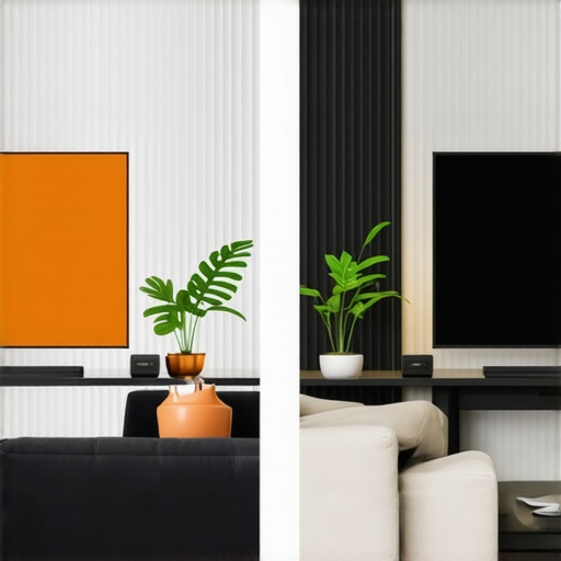 Comparison of orange-tinted TV screen vs neutral calibrated display