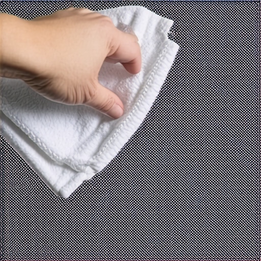 The TV panel massage technique for DSE A person using a cloth to massage a TV screen to improve panel uniformity and remove dirty screen effect.