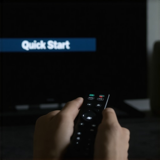 Close up of TV menu settings focusing on power options to fix app crashes