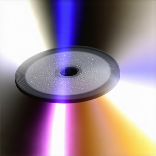The microscopic layer causing 4K playback issues Close up of a 4K disc showing manufacturing residue and laser reflection