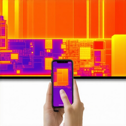 Technician using thermal camera to check TV heat zones