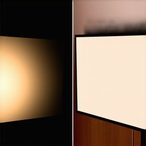 Comparison of projector screen hot-spotting versus uniform brightness levels.
