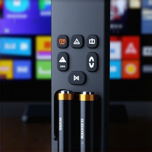 A person inserting lithium AAA batteries into a modern Bluetooth TV remote to improve battery life.