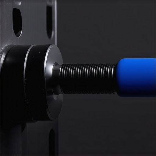 Close up of a torque wrench and blue threadlocker being applied to a display mount bolt for long-term stability.