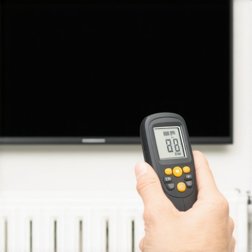 Checking TV panel temperature above a radiator with an IR thermometer