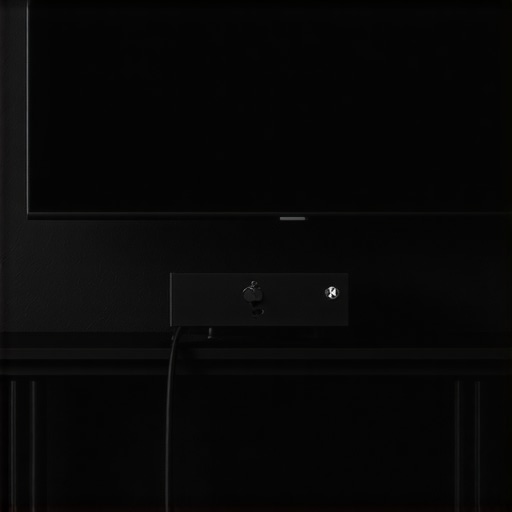 Properly ventilated console mount behind a wall mounted TV