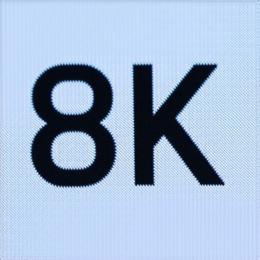 Close-up of sharp text on an 8K display showing high pixel density.